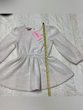 Girls Juicy Couture 3T White Gold Velour Stripe Flare Bottom Dress NWT Girls